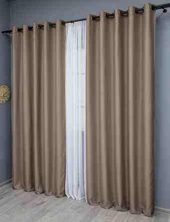 Комплект штор на люверсах VR-Textil Midnight № 1674ш 150х270 см 2 шт Капучино (37-0210) Київ
