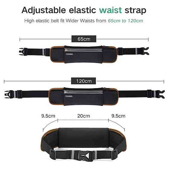 Сумка на пояс для бігу UGREEN LP112 Outdoor Running Waist Belt Pack (Black(UGR-20818) Миколаїв