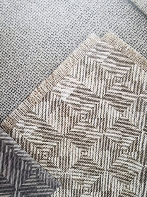 Шпалери метрові вінілові на флізелін AdaWall Beta метрові однотонні під тканину під льон білий з сірим Київ - фото 1