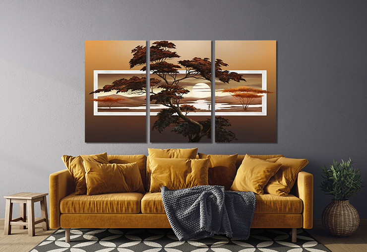 Модульна картина у вітальню/ спальню   Баобаб     ART-269_3A 100х150 см Київ - фото 2