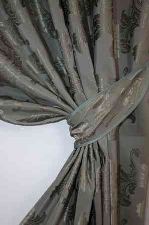 Кухонный комплект (150х250см) шторка с ламбрекеном цвет серый 039к 59-406 Киев