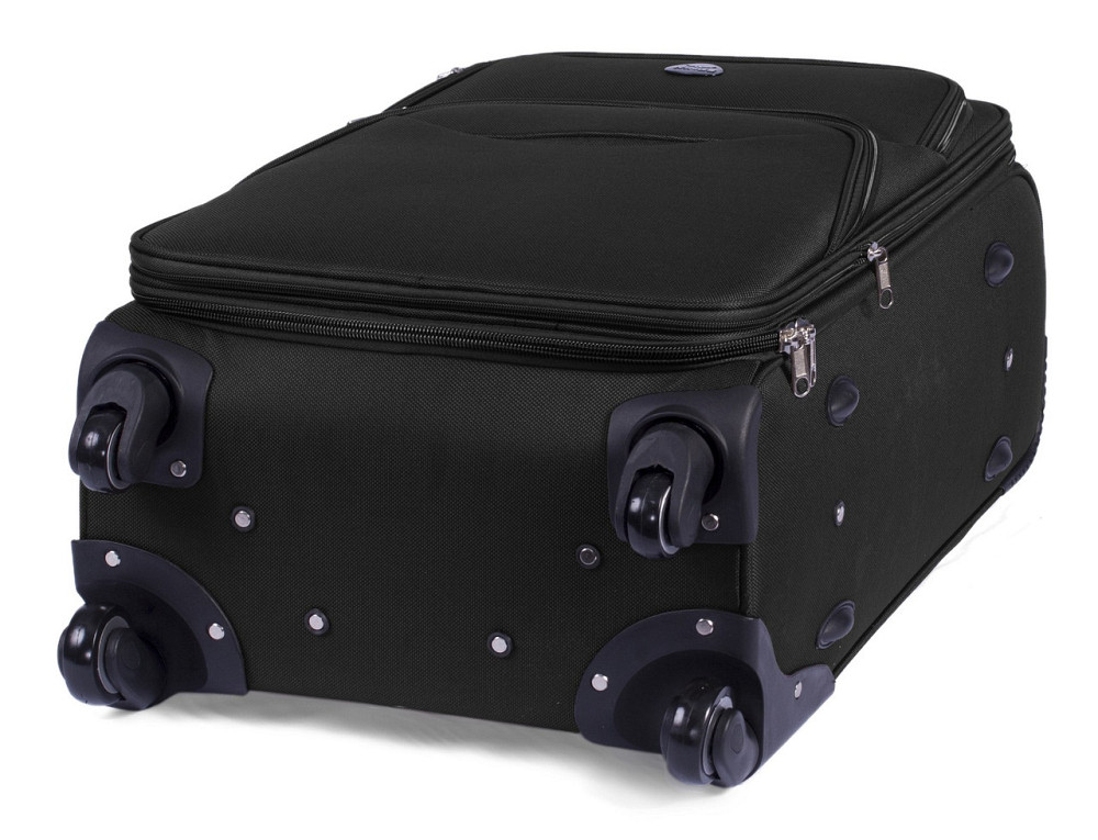 Чемодан тканевый WINGS 1708 большой с улыбкой 4 колеса 75 см Черный Киев - изображение 10