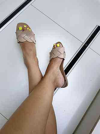 Seben Жіночі шльопанці, штучна шкіра, на низькому ходу бежеві літні Seben T125-3 р. 38-41 Коломия