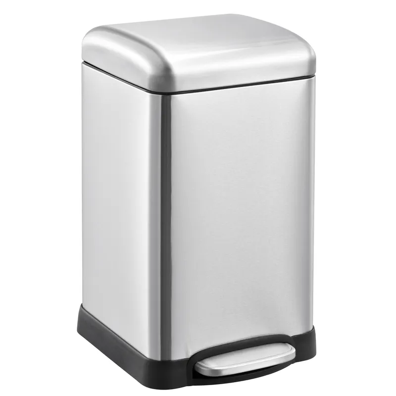 Відро для сміття з плавним закриттям квадратне Mixxus Style-TC0106 SS Color 6л колір наржавійка  ( MI7092 ) 20582 Харків - фото 1