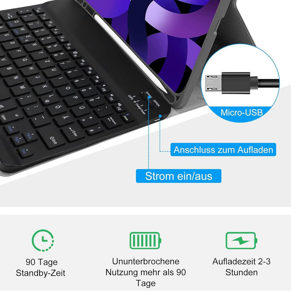 Чохол DINGRICH з клавіатурою для iPad Air 5 2022/Air 4 2020 10.9/iPad 4-го покоління 10.9 / iPad Pro 11 2018 Дніпро - фото 5