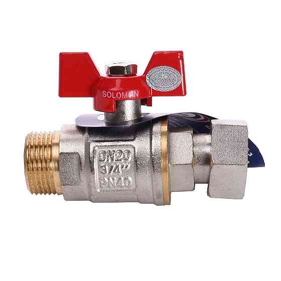 Кран шаровый прямой с накидной гайкой SOLOMON 3/4″ НВ PN40 160406 (000012532) Киев