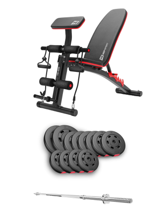 Набір Hop-Sport Premium 69кг з лавою HS-1035 та штангою Київ