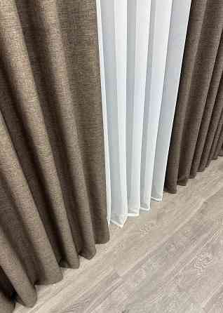 Шторна тканина льон фактурний легкий, колекція “ALORA-TON” колір какао 1873ш Київ