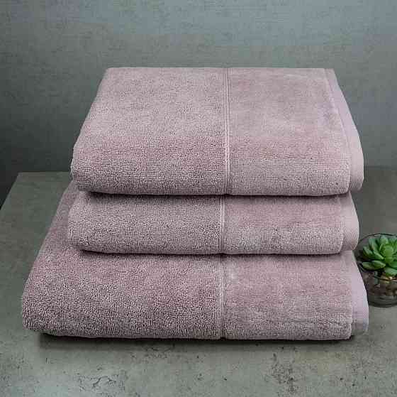 Набор полотенец велюр/махра 3шт GM Textile 50x90см, 50x90см, 70x140см Premium Milado 550г/м2 (Кремов Сумы