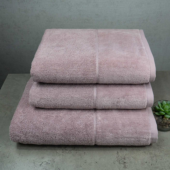 Набір рушників велюр/махра 3шт GM Textile 50x90см, 50x90см, 70x140см Premium Milado 550г/м2 (Кремови Суми - фото 1