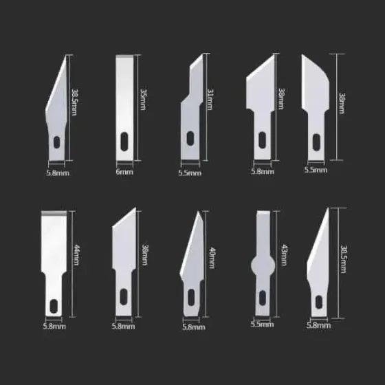 Набор ножей для дерева и кожи в кейсе, 3 ножа и 13 лезвий Киев