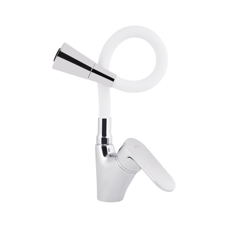 Смеситель для кухни с гибким изливом Lidz Tani 007F3 (k40) LDTAN007F3WCR40423 Chrome/White Харьков - изображение 3
