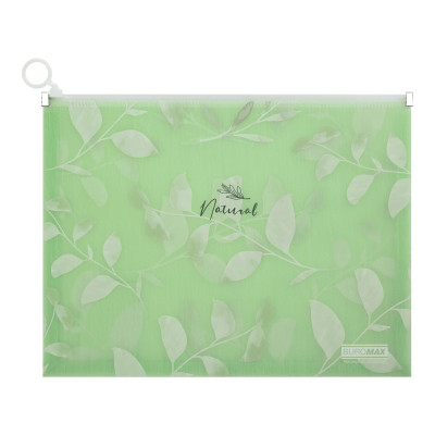 Папка - конверт Buromax на zip-блискавці А4 матовий напівпрозорий пластик, ARABESKI, зелений (BM.3975-04) Вінниця - фото 1