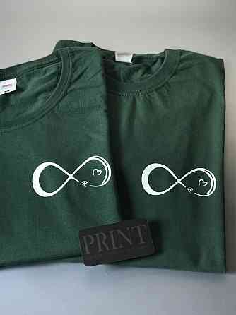 Парные футболки для влюбленных парня и девушки - Со знаком бесконечности и Вашими инициалами Черновцы