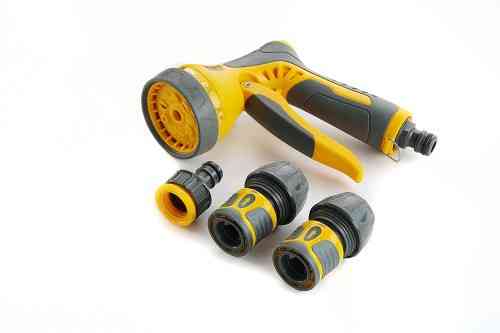 Набір пістолет-розпилювач 9 режимів з регулюванням потоку, конектори 3/4'', адаптер 1/2''- 3/4 СИЛА Київ