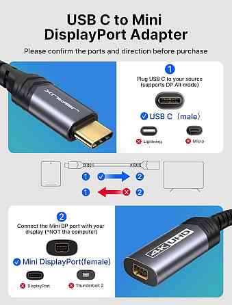 Перехідник Type C - Mini DisplayPort JSAUX Луцк