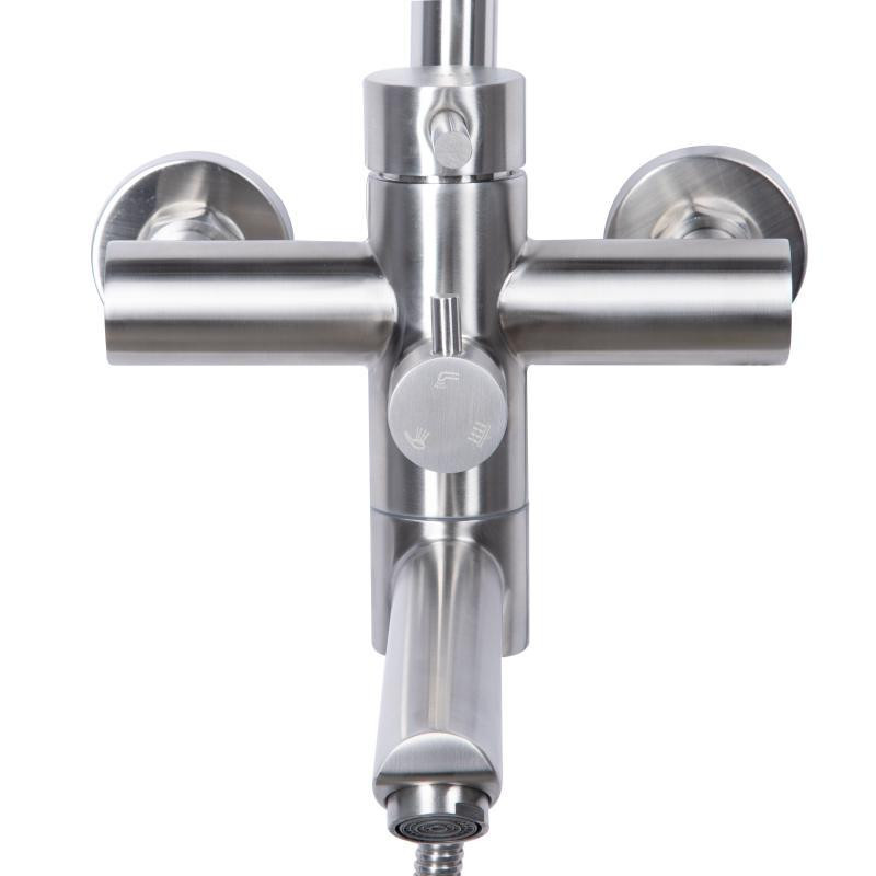 Душевая система универсальная Lidz Aria 1033 Nickel на три потребителя (с изливом) из нержавеющей стали Харьков - изображение 10