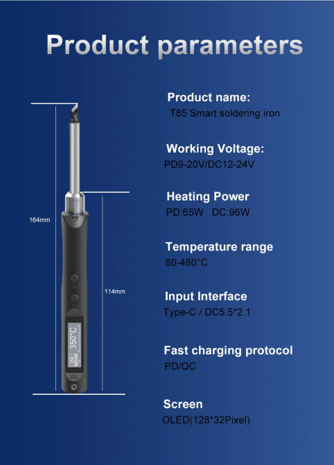 Паяльник Quecoo T85 65W USB Винница - изображение 7