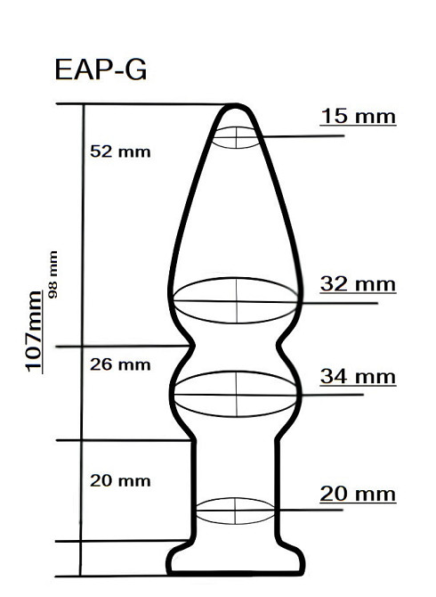 Анальный плаг из стекла EGZO EAP-G ( длина 10.7 см, диаметр 3.4 см ) Sex Aura Киев - изображение 3