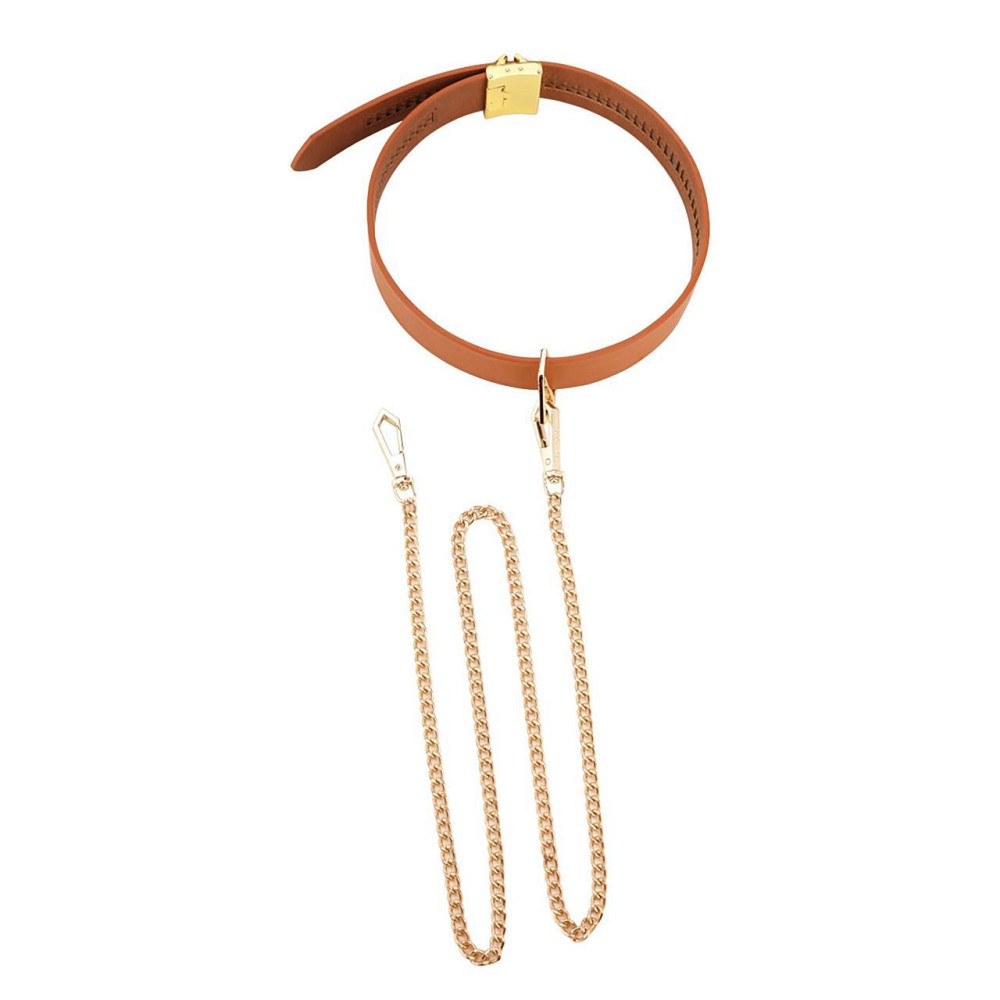 Поводок LOCKINK Tied Collar with Leash Set - Brown Sex Aura Київ - фото 4