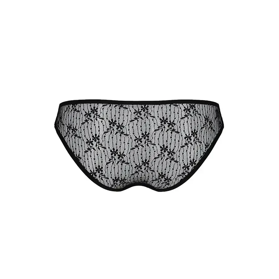 Трусики-сліпи з мереживною сіточкою Passion DINA THONG L/XL, black Львів - фото 6