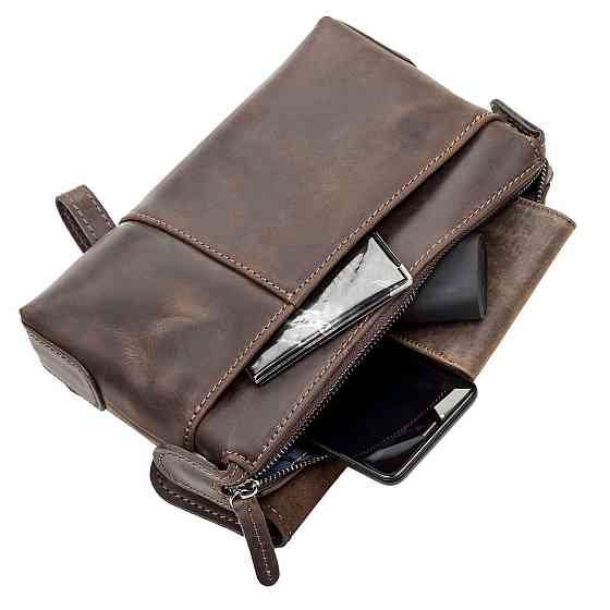 Чоловічий клатч шкіряний Коричневий (SHVIGEL) Київ