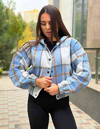 Жіночий повсякденний бомбер із подвійним капюшоном кашемір карта Блакитний, 48/50 Одеса