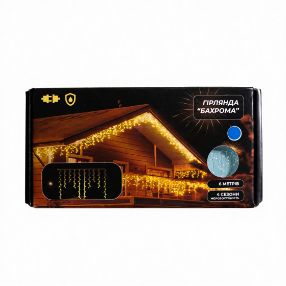 Гирлянда вулична Бахрома 6 м, 105 LED, синя Київ