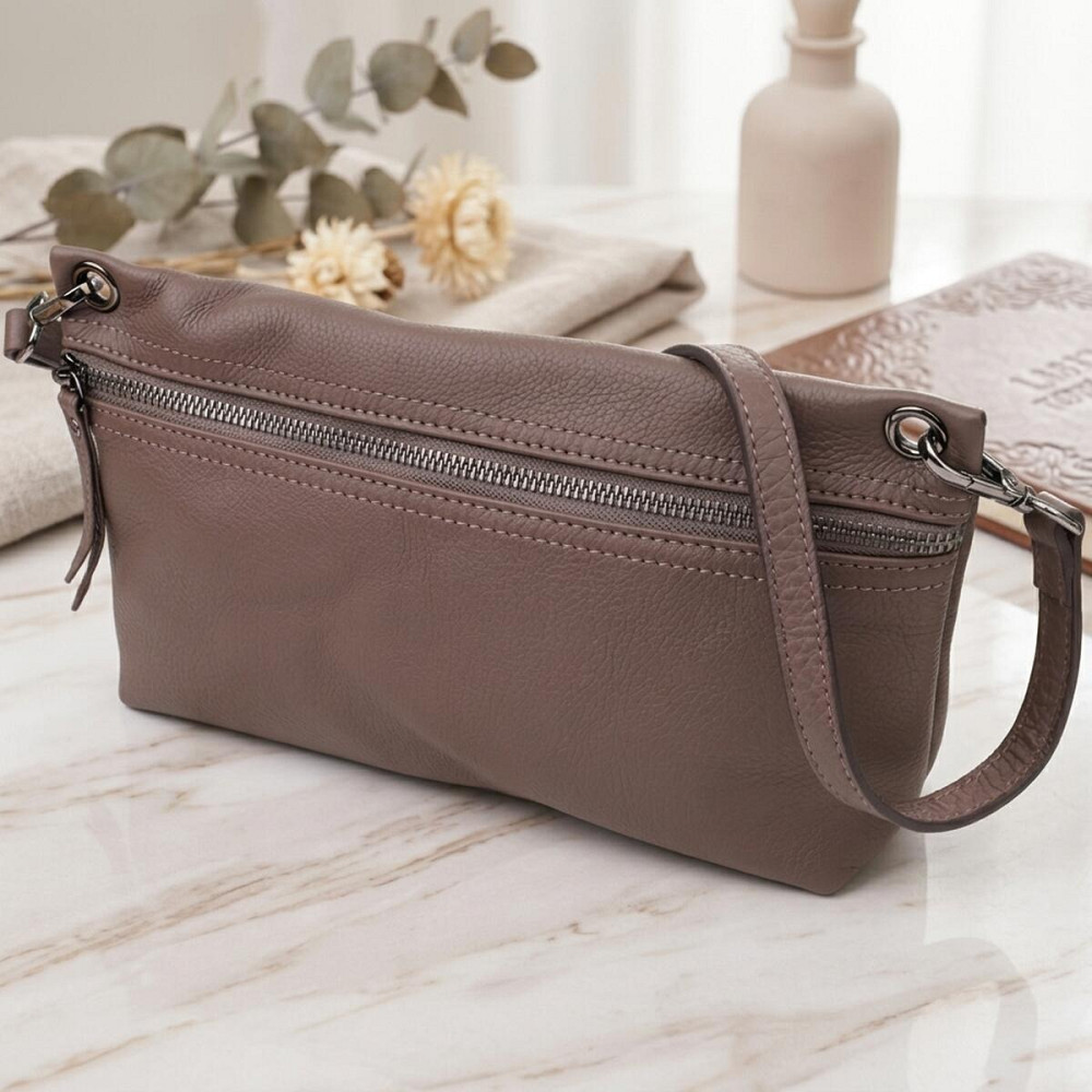 Сумка жіноча на плече з натуральної шкіри Vintage 23006 Коричневий Київ - фото 11