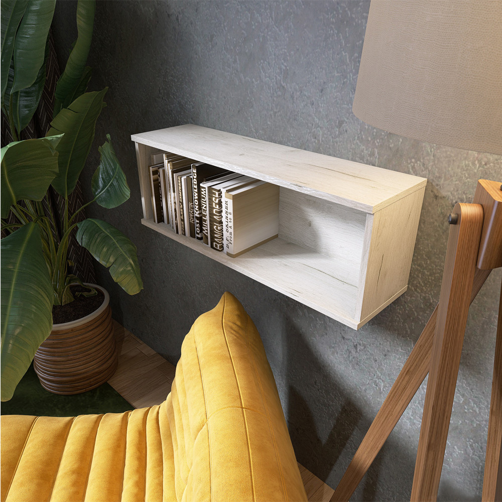 Полиця навісна Еверест ПЛН-2 Лайт Дуб Крафт білий (DTM-071080) Львів - фото 2