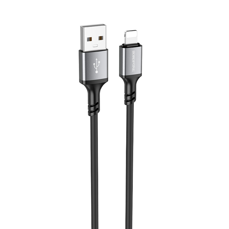 Кабель BOROFONE BX83 iP Famous silicone charging data cable Black Одесса - изображение 1