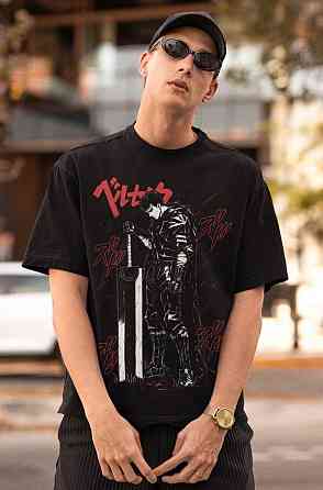 Футболка аниме Берсерк Гутс Скулл Книгхт оверсайз (S/M/L) Черний AnimeJ1043 Днепр