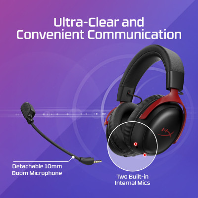 Наушники HyperX Cloud III S Wireless/USB-A/USB-C Black/Red (A59Z0AA) Винница - изображение 6