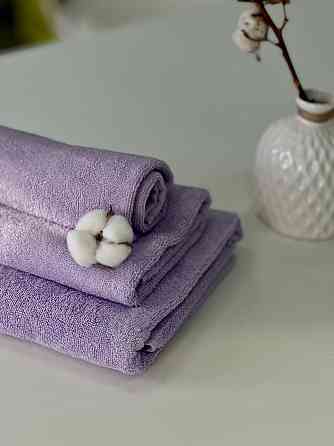 Комплект полотенец однотонных Ideal Textile 40х70+50х90+70х140 см 400 г/м2 (56860941) ліловий Черновцы