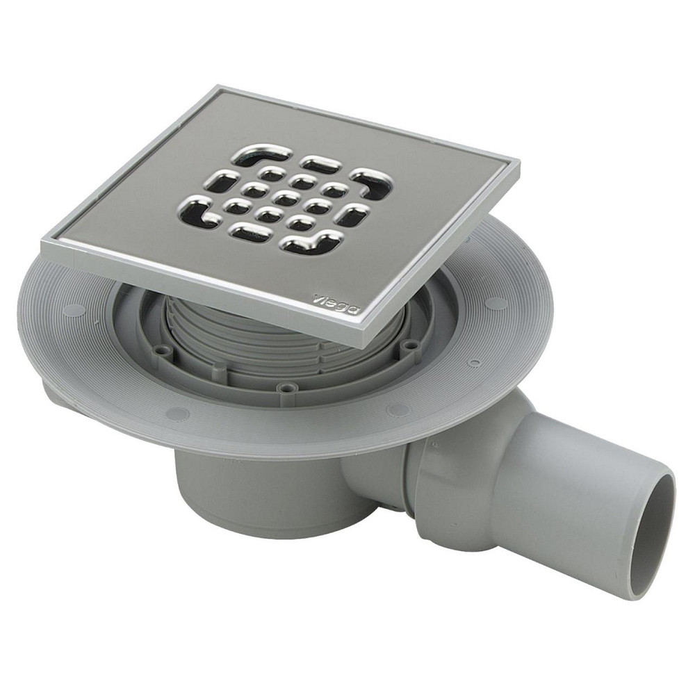 Трап для ванни VIEGA ф50, нерж.решітка,150х150 гориз., з сифоном 557140 (000010785) Київ - фото 1