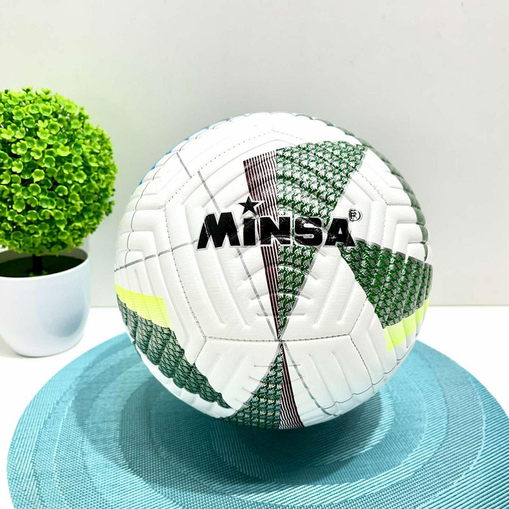 М'яч футбольний розмір 5 400-420г TPE термопластичний еластомер Біло-зелений (MS 4295) Чернигов - изображение 1