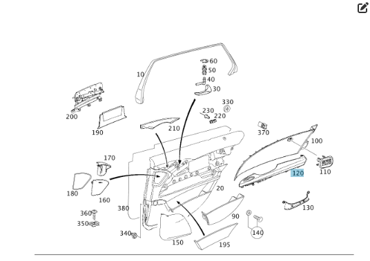 Mercedes-Benz  A2117300428 9C09 Внутрішня ручка - підлокітник задніх правих дверей колір антрацит E-class W211 E-class S211 Одеса