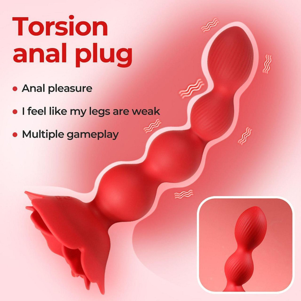 Анальний стимулятор - Rose Rotating Anal Beads Sex Aura Київ - фото 8