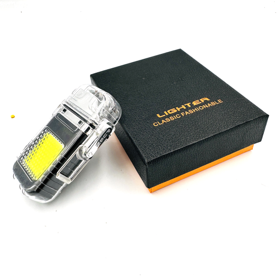 Електроімпульсна USB запальничка 2в1: ліхтарик + дуговий підпал, вітростійка, багаторазова 209 Київ