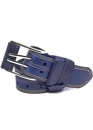 Кожаный ремень портупея 1250х45 мм синий Одесса