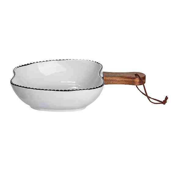 Глибока фарфоровая тарілка "Яблуко" з ручкою Київ