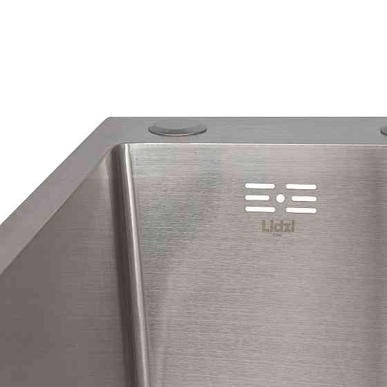 Мийка для кухні інтегрована Lidz Handmade H6350R крило праворуч (LDH6350BRUR45587) Brushed Steel 3,0/1,0 мм Київ