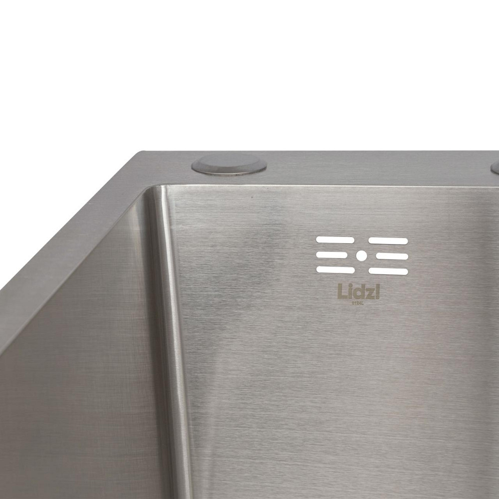 Мийка для кухні інтегрована Lidz Handmade H6350R крило праворуч (LDH6350BRUR45587) Brushed Steel 3,0/1,0 мм Київ - фото 4