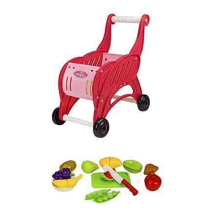 Продуктовая тележка и продукты на липучках 889-137/138 Розовый Винница