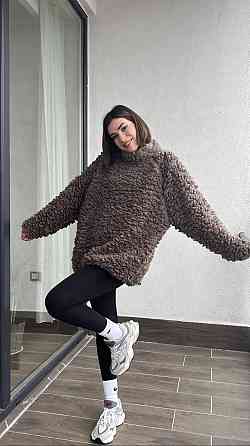 Женский теплый и стильный худой мех тедди Шоколад Одесса