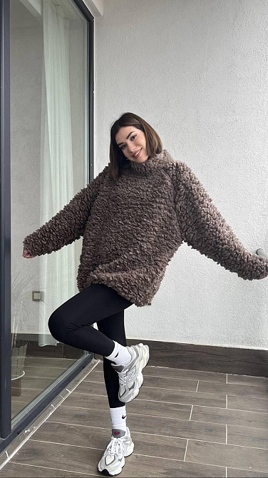 Женский теплый и стильный худой мех тедди Шоколад Одесса - изображение 1