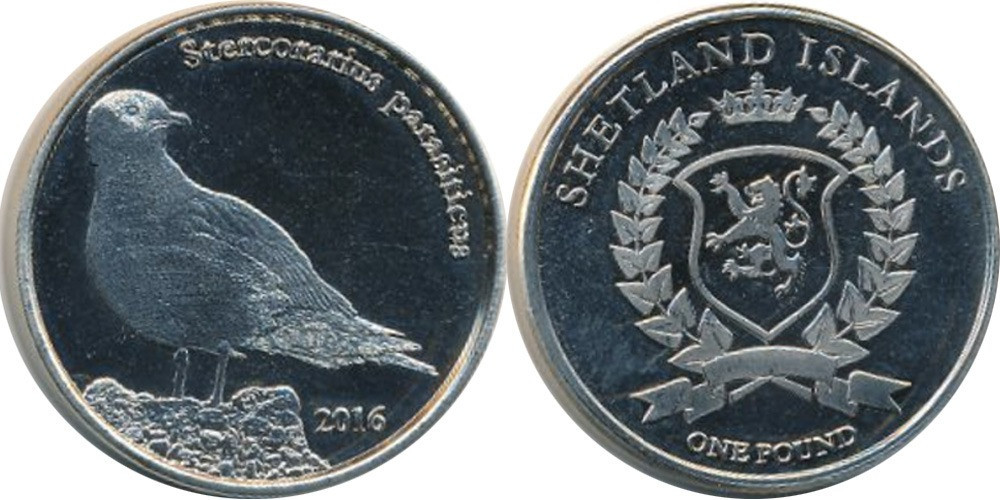 1 фунт 2016 Шетландські острови — короткохвостий поморнік Полтава - фото 1