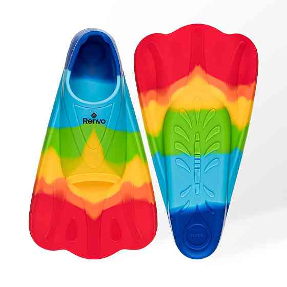 Короткі ласти для тренування в басейні Renvo Criz із закритою п'ятою Різнокольоровий 36-38 (SF120-45 36-38) Киев