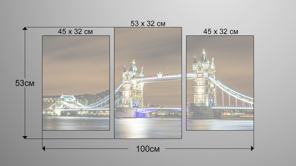 Модульная картина Лондон (53x100см)  Art-106_3 Киев - изображение 3