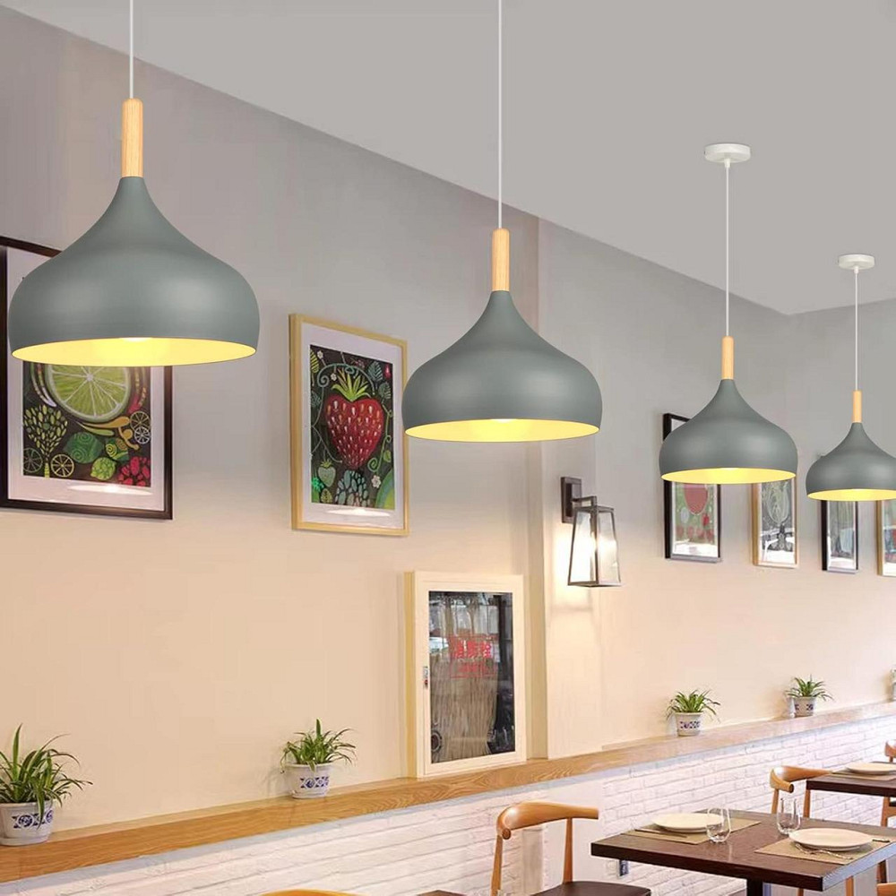 Підвісні світильники iDEGU 2 шт, лампа E27 для кухні, кафе, бару, ретро лофт світильник, метал дерево Київ - фото 8